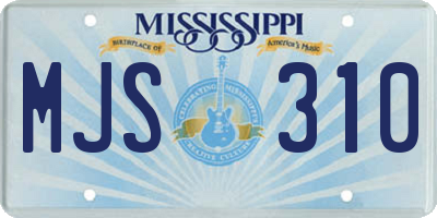 MS license plate MJS310