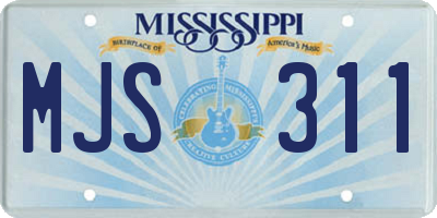 MS license plate MJS311