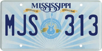 MS license plate MJS313