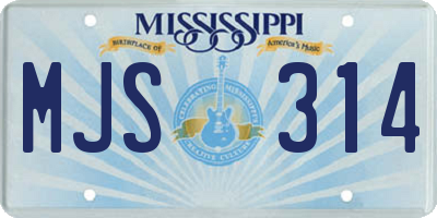MS license plate MJS314