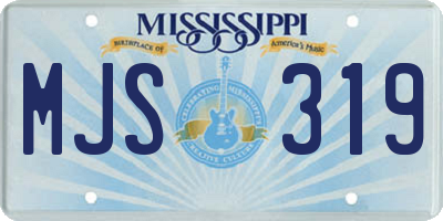MS license plate MJS319
