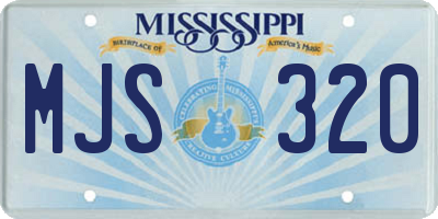 MS license plate MJS320