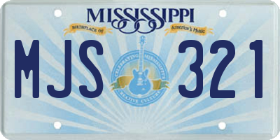 MS license plate MJS321