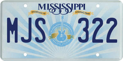 MS license plate MJS322