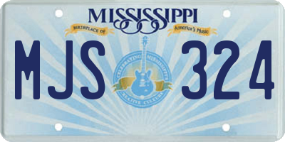MS license plate MJS324