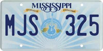 MS license plate MJS325