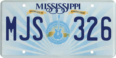 MS license plate MJS326