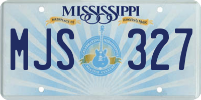 MS license plate MJS327