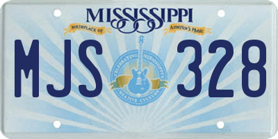 MS license plate MJS328
