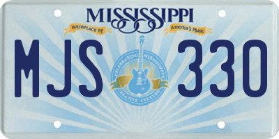 MS license plate MJS330