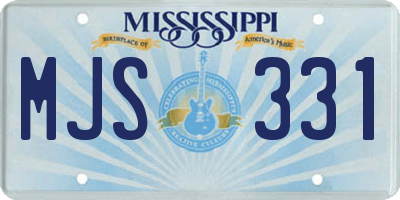 MS license plate MJS331
