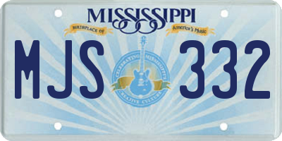 MS license plate MJS332