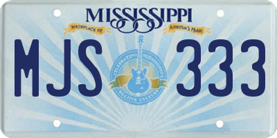 MS license plate MJS333