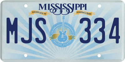 MS license plate MJS334