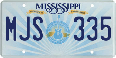 MS license plate MJS335