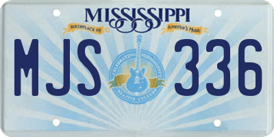 MS license plate MJS336