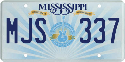 MS license plate MJS337