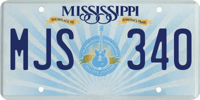 MS license plate MJS340