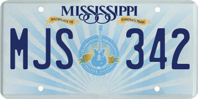 MS license plate MJS342