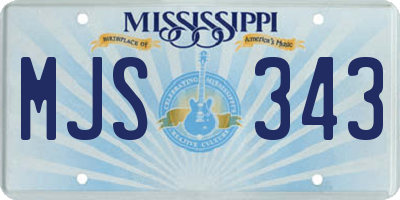MS license plate MJS343