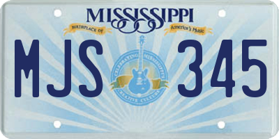 MS license plate MJS345