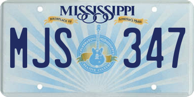 MS license plate MJS347