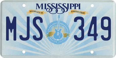 MS license plate MJS349