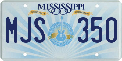MS license plate MJS350