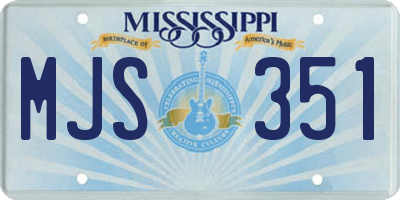 MS license plate MJS351