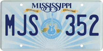 MS license plate MJS352
