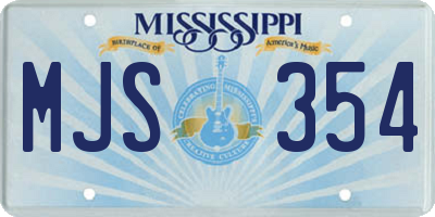 MS license plate MJS354