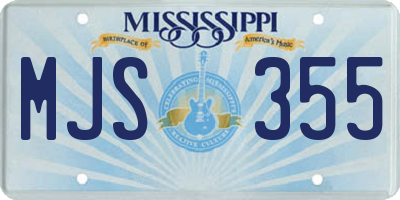 MS license plate MJS355