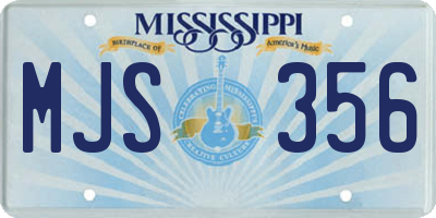 MS license plate MJS356