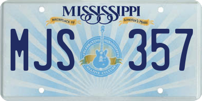 MS license plate MJS357
