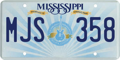 MS license plate MJS358