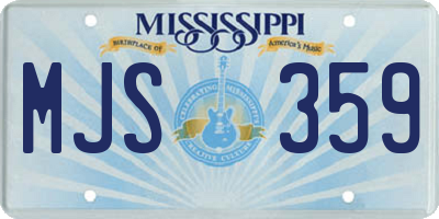 MS license plate MJS359