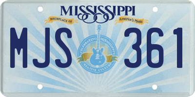 MS license plate MJS361