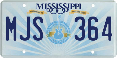 MS license plate MJS364