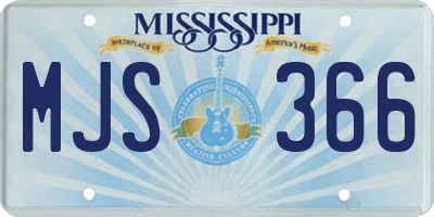 MS license plate MJS366