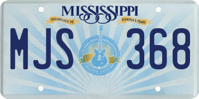 MS license plate MJS368