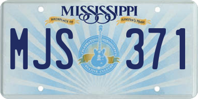 MS license plate MJS371