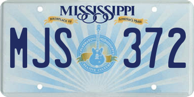 MS license plate MJS372