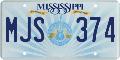 MS license plate MJS374