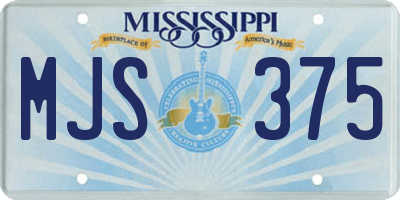 MS license plate MJS375