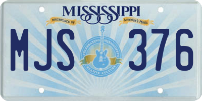 MS license plate MJS376