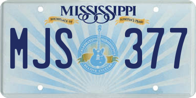 MS license plate MJS377