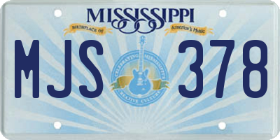 MS license plate MJS378
