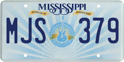 MS license plate MJS379