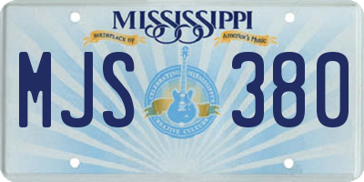 MS license plate MJS380
