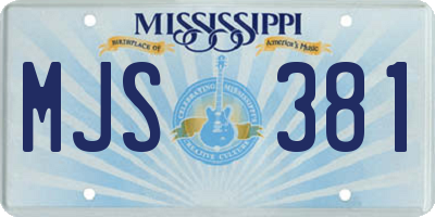 MS license plate MJS381